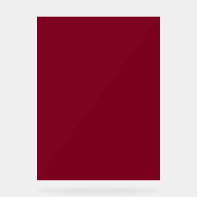 Burgundy (solid colour)  acrylic sign (Front)