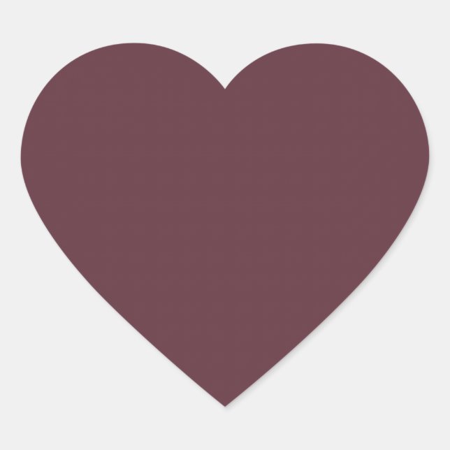 Burgundy Solid Colour Heart Sticker (Front)