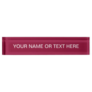 Burgundy Solid Colour Nameplate