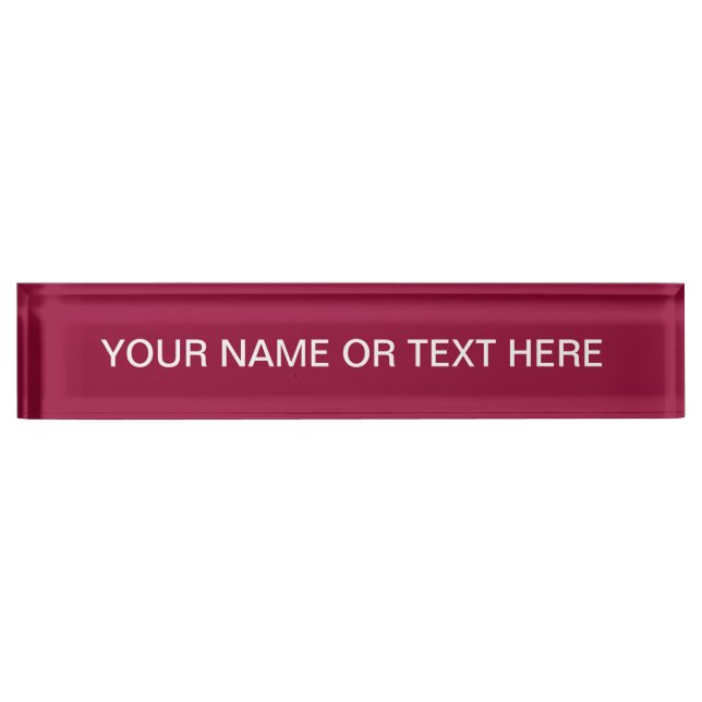 Burgundy Solid Colour Nameplate (Front)