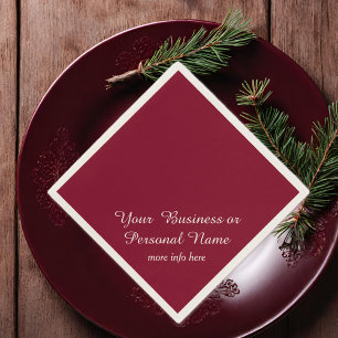 Burgundy  solid colour -personalised napkin