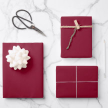 Burgundy Solid Colour Wrapping Paper Sheets