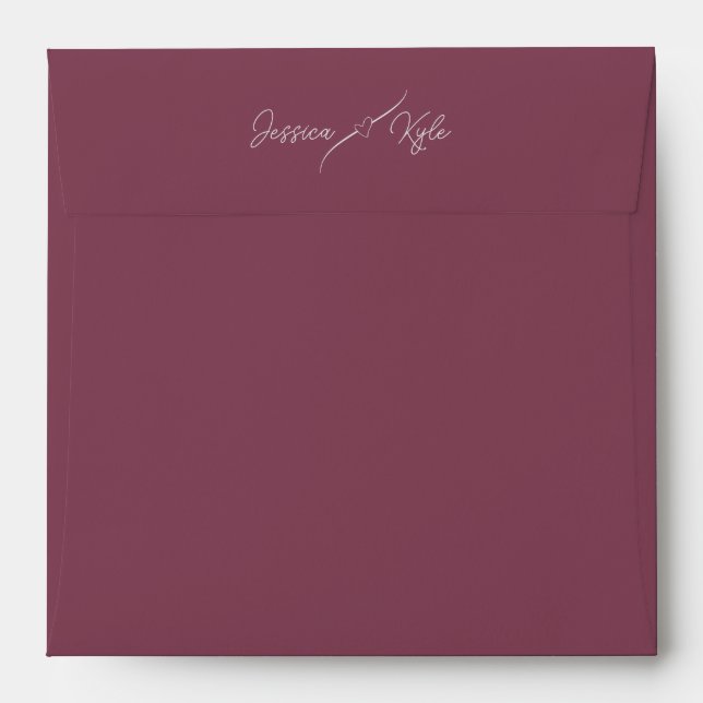 Burgundy Solid Stationery Coloured Envelope (Back (Top Flap))