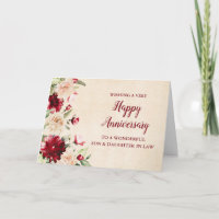 Burgundy Son & Daughter in Law Wedding Anniversary
