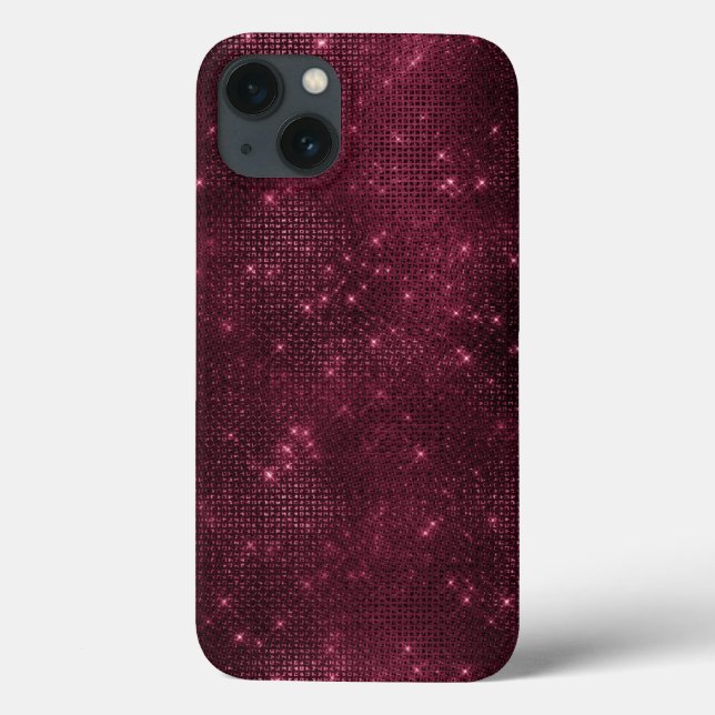 Burgundy Sparkle Glitter Girly Glam Case-Mate iPhone Case (Back)