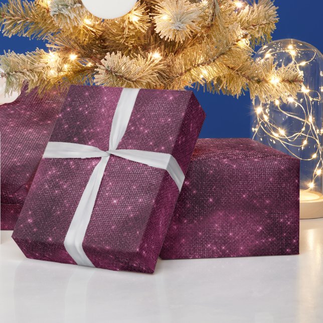 Burgundy Sparkle Wrapping Paper (Holidays)