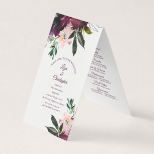 Burgundy Splendor Floral Wedding Program