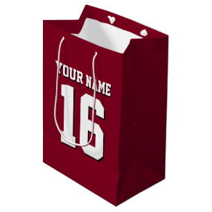 Burgundy Sporty Team Jersey Medium Gift Bag