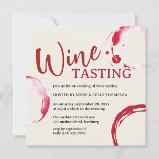 Burgundy Stain Wine Tasting Invitation