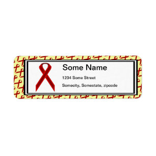 Burgundy Standard Ribbon by Kenneth Yoncich Return Address Label