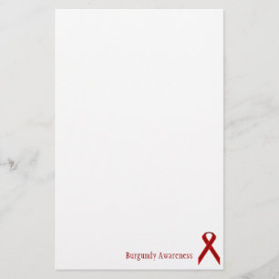 Burgundy Standard Ribbon by Kenneth Yoncich Stationery