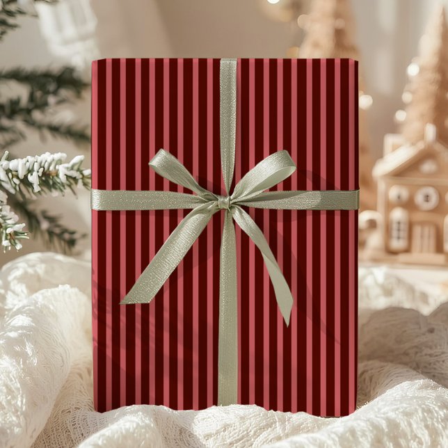 Burgundy Striped Wrapping Paper (Creator Uploaded)