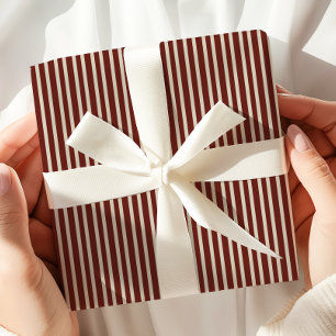 Burgundy Striped Wrapping Paper