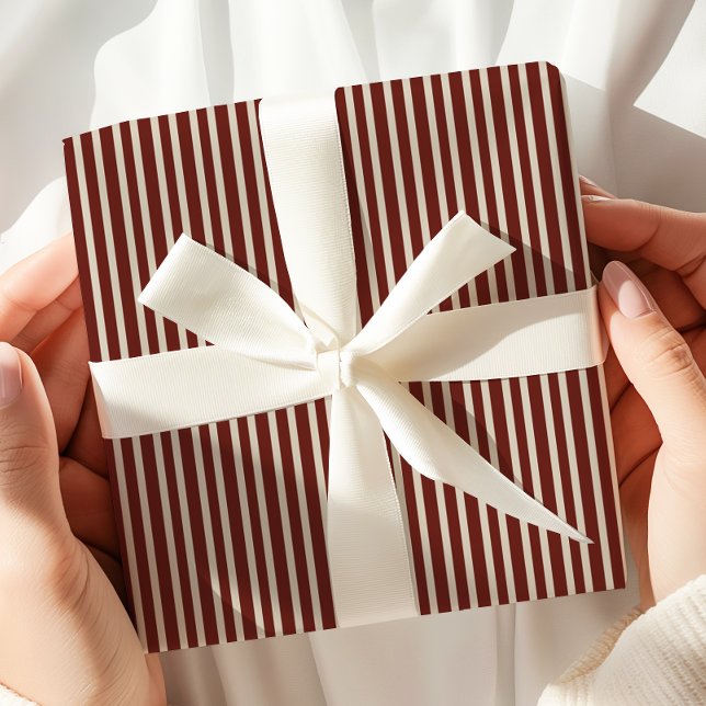 Burgundy Striped Wrapping Paper (Creator Uploaded)