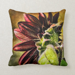 Burgundy Sunflower Accent Pillow