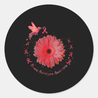 Burgundy Sunflower Brain Aneurysm Awareness 1  Classic Round Sticker