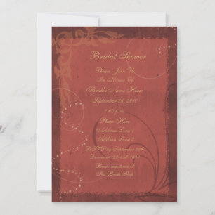 Burgundy Swirl Design Bridal Shower Invite