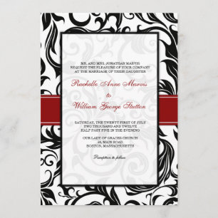 Burgundy Swirl Wedding Invitation
