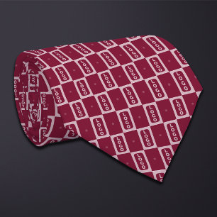 Burgundy (Tall Rectangle) Logo Chequerboard Tie