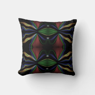 Burgundy Tan Green Black Blue Jewel-like Design Cushion