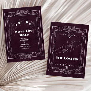 Burgundy Tarot The Lovers Wedding Save The Date