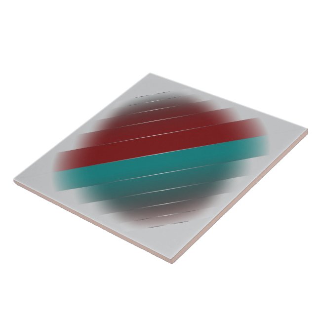 Burgundy teal on grey ceramic tile (Side)