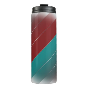 Burgundy teal on grey thermal tumbler