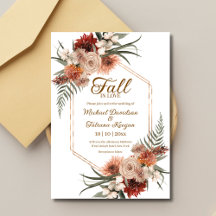 Burgundy Terracotta Floral Geometric Fall Wedding
