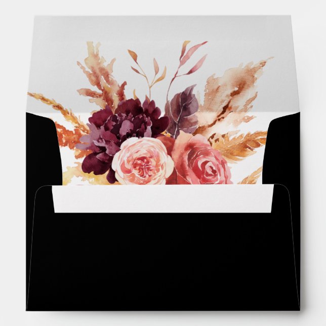 Burgundy Terracotta Wedding Return Address 5x7 Envelope (Back (Bottom))