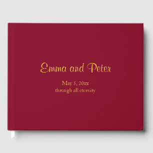 Burgundy "Through All Eternity" Minimalist Wedding Guest Book
