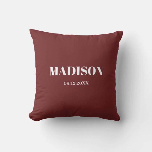Burgundy  throw pillow (Front)