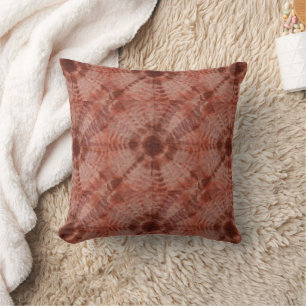 Burgundy Tie Dye Traditional Pattern Style Cushion