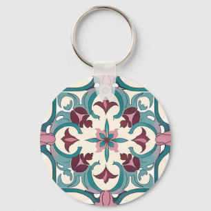 Burgundy Tile Key Ring