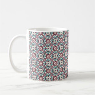 Burgundy Tile Pattern Coffee Mug