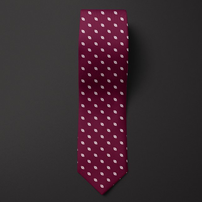 Burgundy Tiny Footballs Tie (Creator Uploaded)