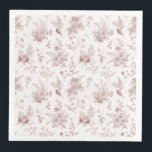 Burgundy Toile De Jouy Vintage Floral Chinoiserie Napkin<br><div class="desc">Elevate your autumn celebrations with our Fall Toile party decor, featuring detailed floral burgundy toile on a warm white background. This French-inspired Chinoiserie design exudes elegance and sophistication, perfect for fall gatherings in September, October, or November. The intricate toile de Jouy pattern captures the crisp, cosy essence of fall, creating...</div>