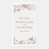 Burgundy Toile De Jouy Vintage Floral Wedding