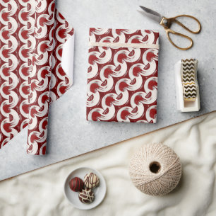 Burgundy Tubular Pattern Wrapping Paper
