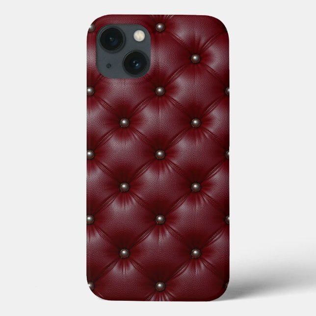Burgundy Tufted Leather Luxury Texture Style ✨ Case-Mate iPhone Case (Back)