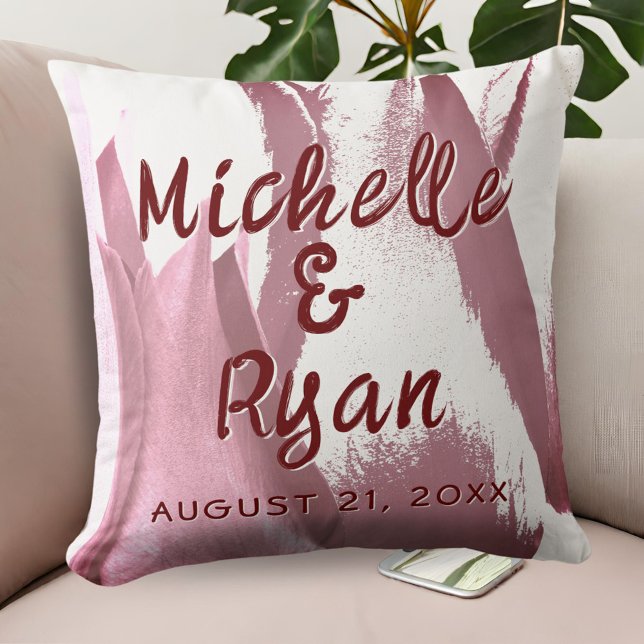 Burgundy Tulips Flowers Floral Wedding Keepsake  Cushion (Creator Uploaded)