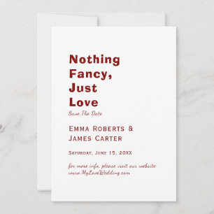 Burgundy Typography Save the Date
