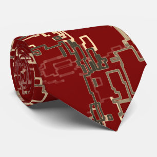 Burgundy Unique Abstract Cool Pattern Tie