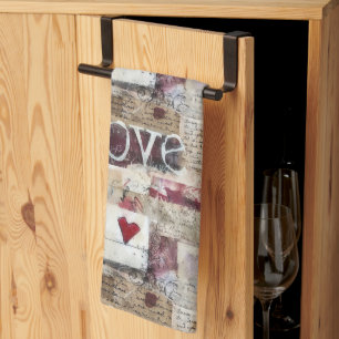 Burgundy Valentines Series Design 12 Tea Towel