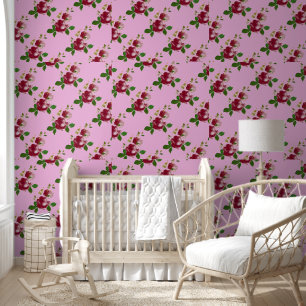 burgundy vintage roses wallpaper