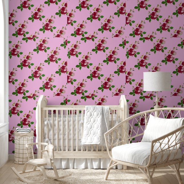 burgundy  vintage roses wallpaper (Kids)