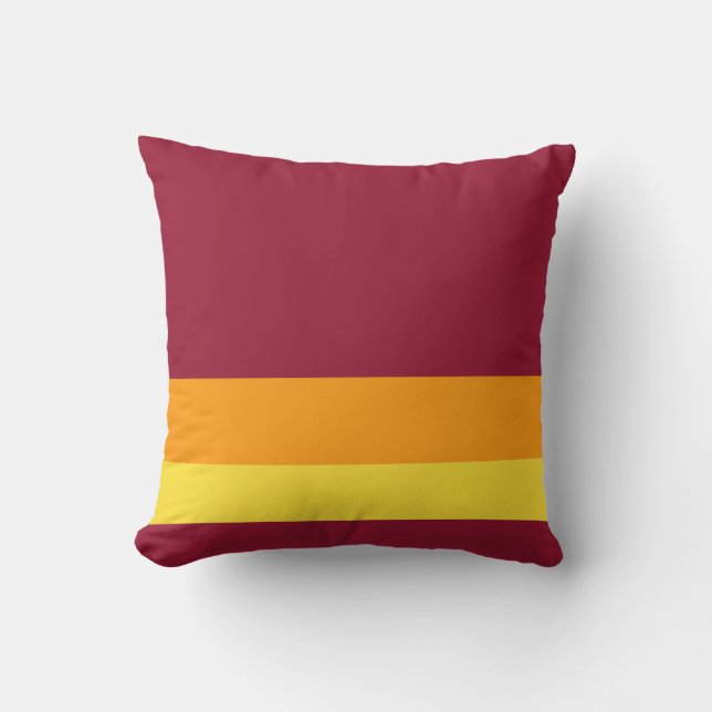 Burgundy w/ Orange and Yellow Divider Lines Cushion (Front)