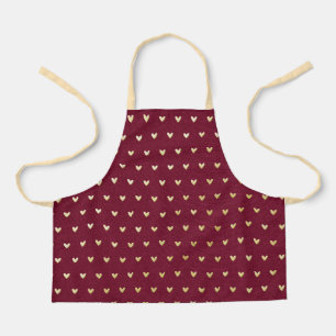 Burgundy w/yellow hearts Kids Apron