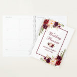 Burgundy Watercolor Floral Gold Wedding Planner<br><div class="desc">Watercolor Floral Burgundy Marsala Gold Wedding Planner</div>