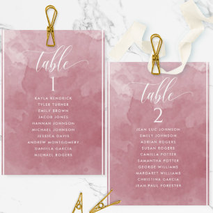 Burgundy Watercolor Seating Plan Card Guest Name