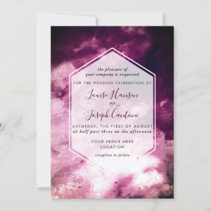 Burgundy Watercolor Wedding Invitation